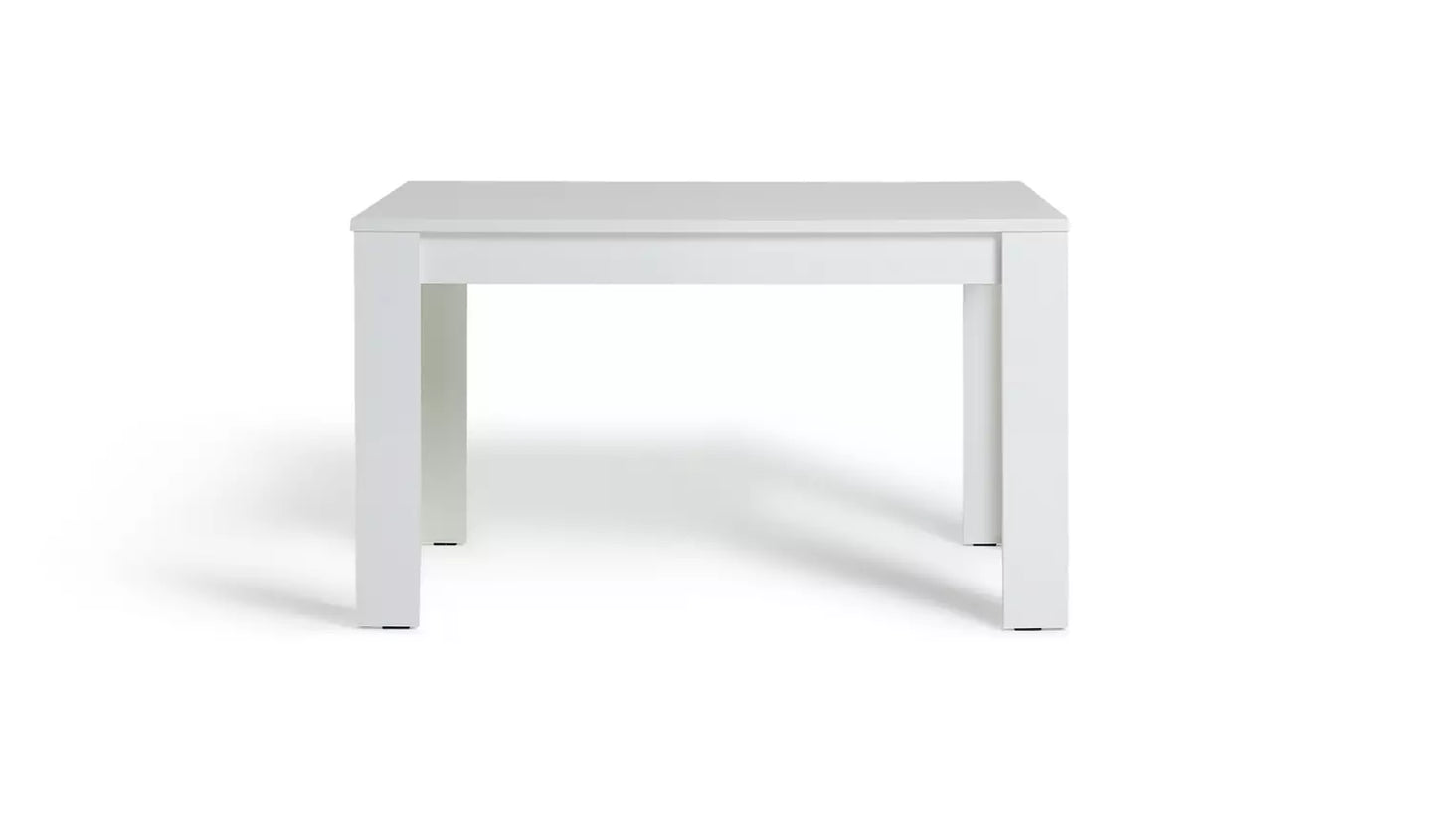 Assembled Miami Gloss 4 Seater Dining Table White & 4 Grey Chairs